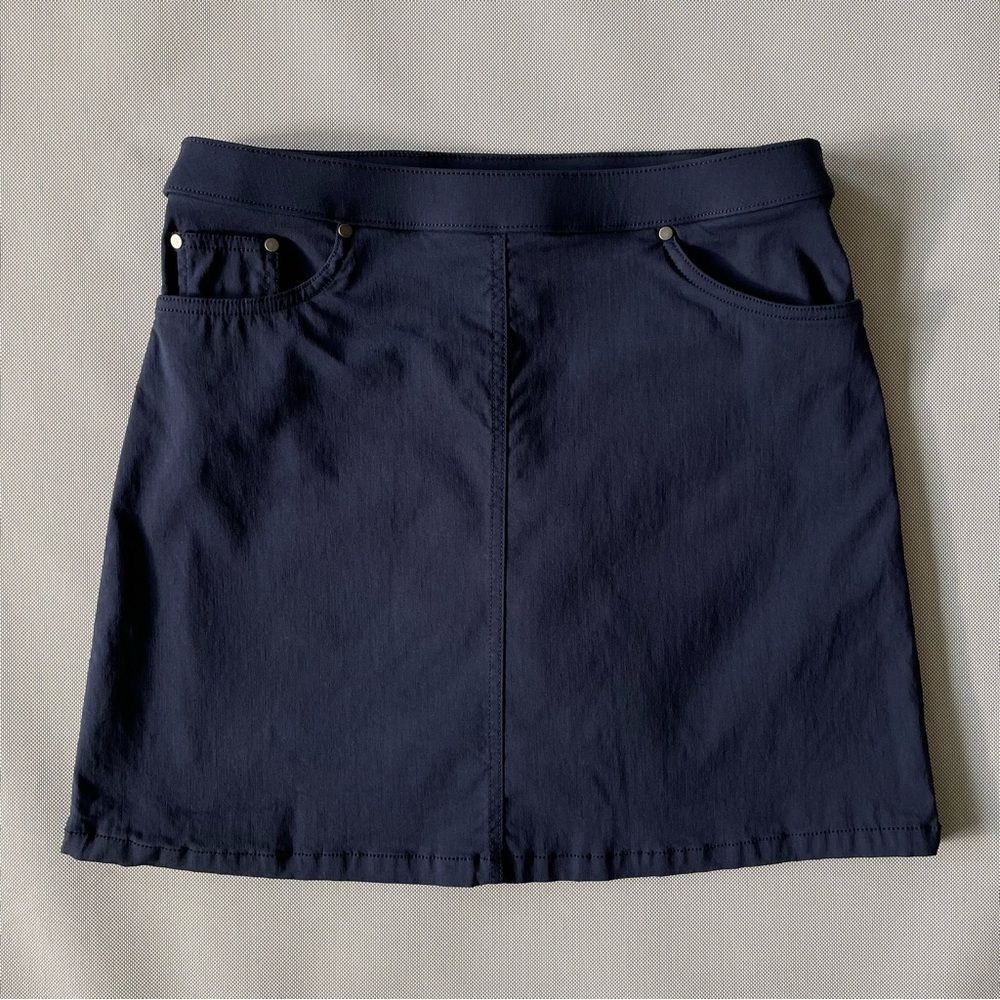 Hearts Of Palm Petite Navy Blue Golf Skort Skirt Built in Shorts Size 8P